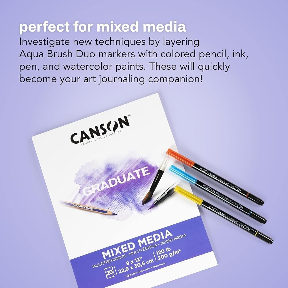 MARCADOR AQUA BRUSH DUO LYRA 24 PZ DOBLE PUNTA 56461