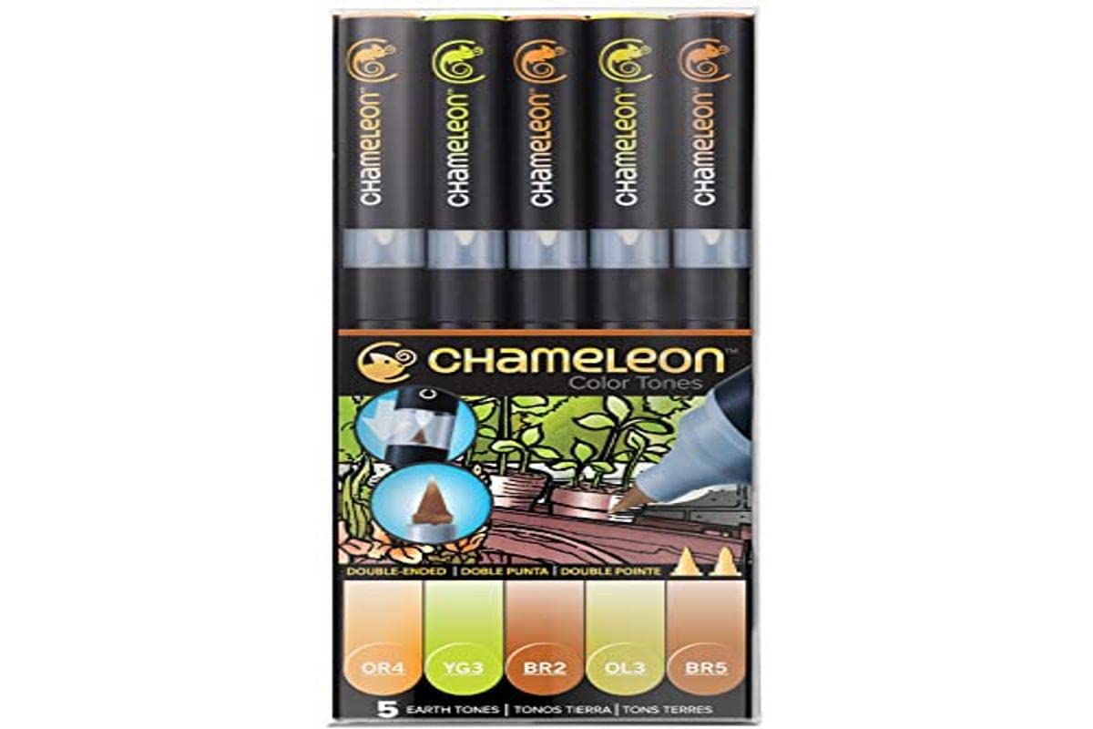 ROTULADORES CHAMELEON DOBLE PUNTA TONOS TIERRA X 5 PZ ECHCT0503
