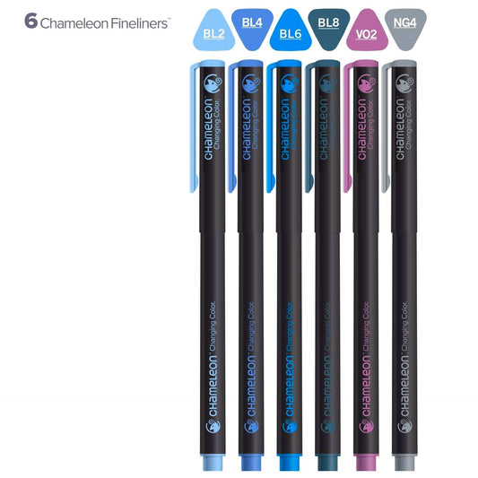 ROTULADORES CHAMELEON PUNTA FINA TONOS FRIOS X 6 PZ ECHFL0604