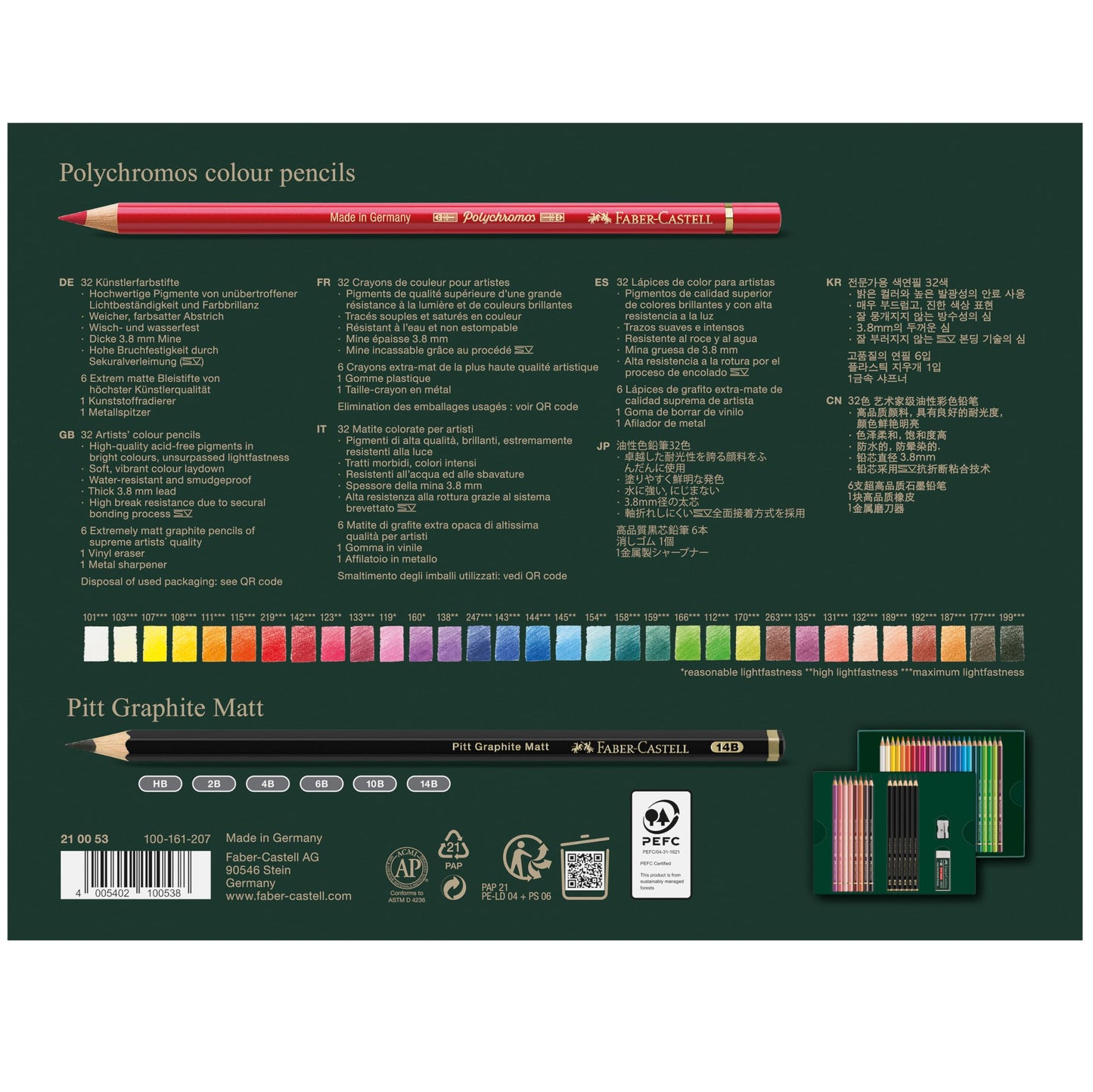 Lapiz Colores FC Potychromos y Pitt Graphite Matt set Edltion x 40 210053