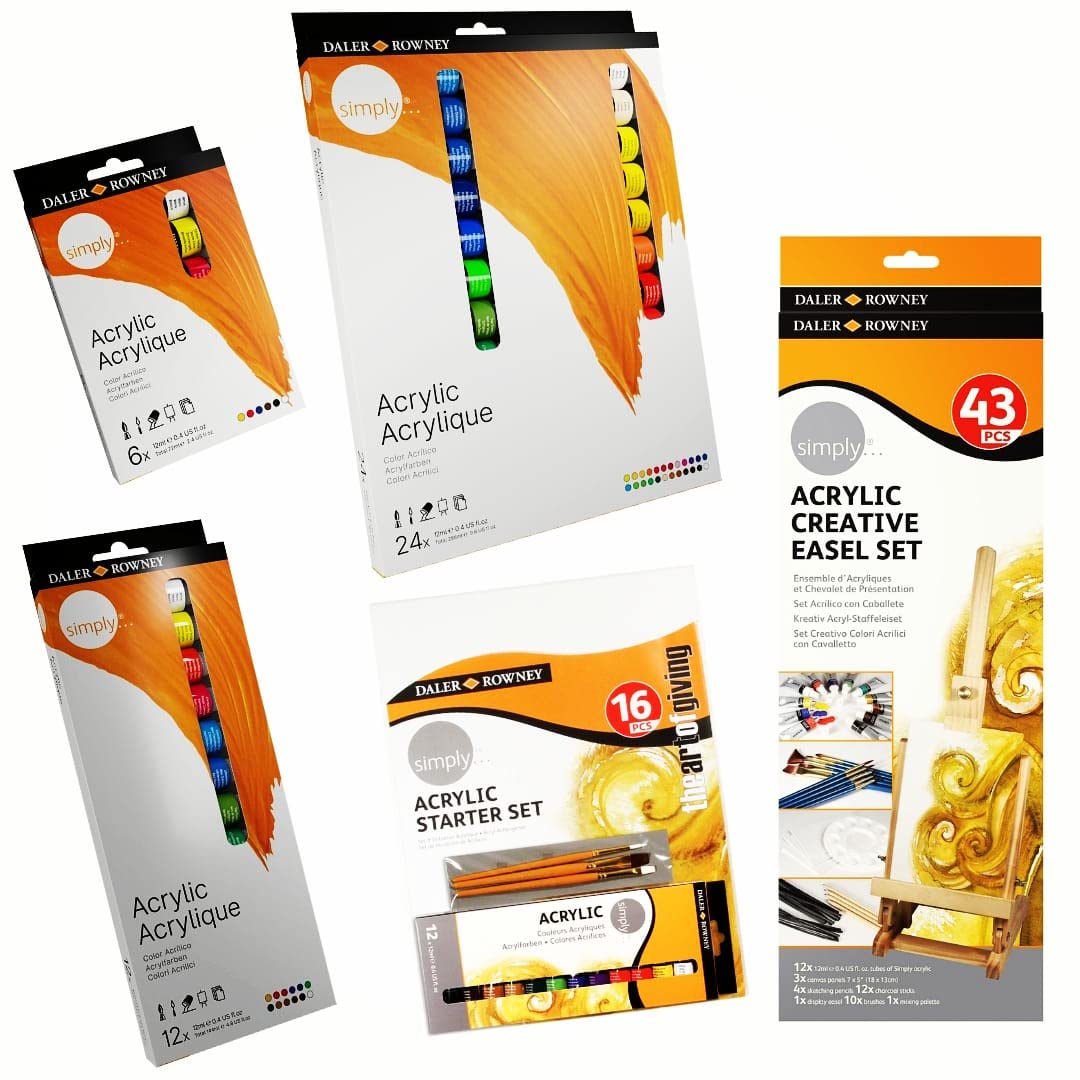 PINTURA ACRILICA SIMPLY 16PC STARTER SET LIENZO Y PINCELES 66425