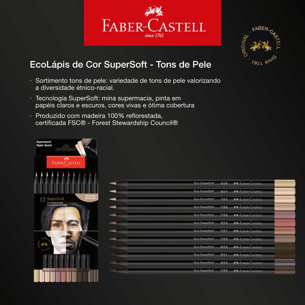 LAPIZ COLOR FC SUPER SOFT BLACK EDITION X 12 TONO PIEL 210713