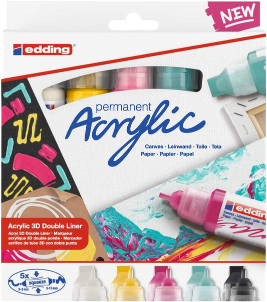 MARCADOR EDDING ACRYLIC 3D DOBLE PUNTA C/5 61-E-5400/5-Basi