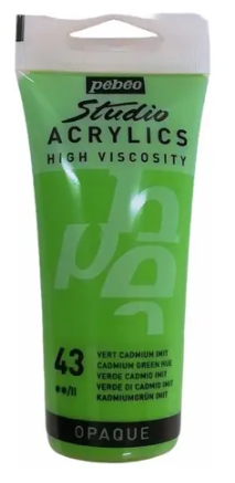 PINTURA ACRILICA PEBEO STUDIO ACRYLICS 100 ML 043 VERDE CADMIO IMITACION 111043