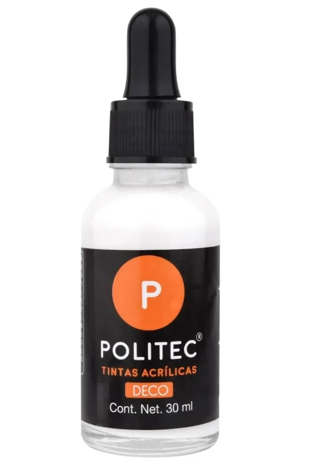 TINTA ACRILICA POLITEC 30ML 301 BLANCO DE TITANIO 29613
