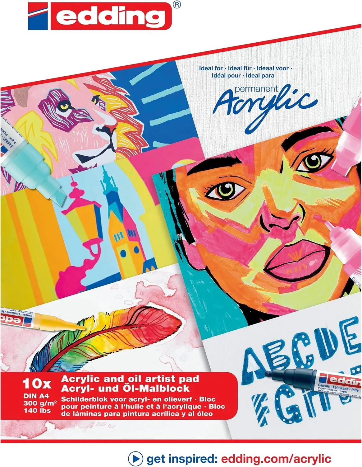 BLOCK EDDING ACRYLIC A4 21X30CM 300G 10HJ 61-E-30010-A4