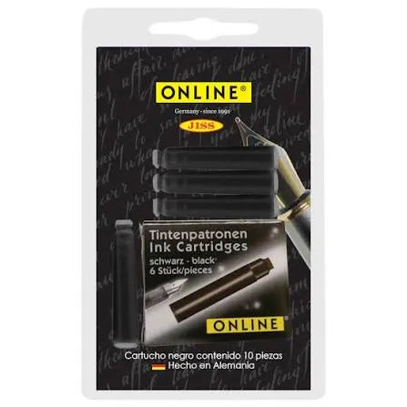 CARTUCHO ONLINE PARA PLUMA FUENTE NEGRO BL C 6 67-20051