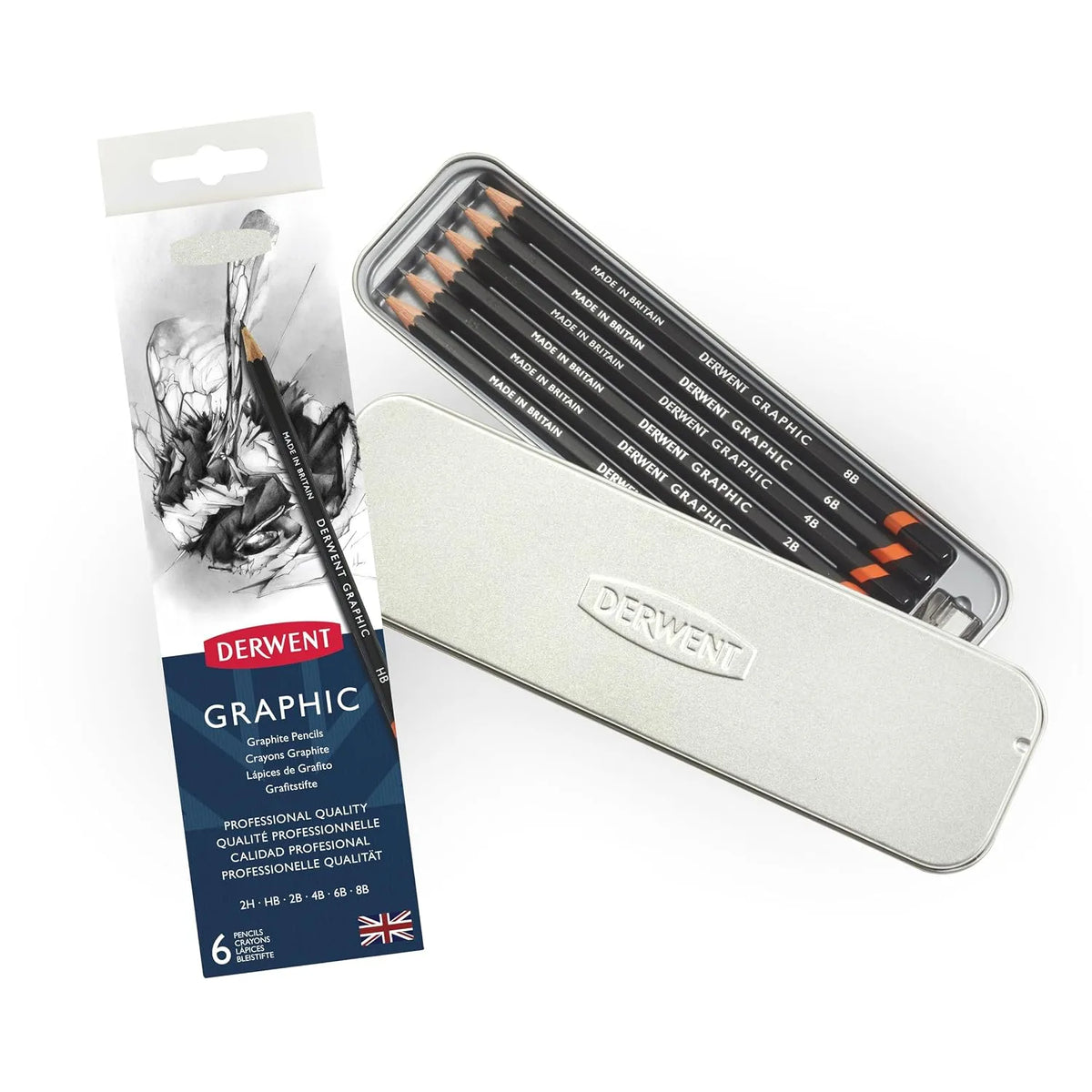 LAPICES GRAFITO DERWENT GRAPHIC #0700835CAJA MET. C6 21287