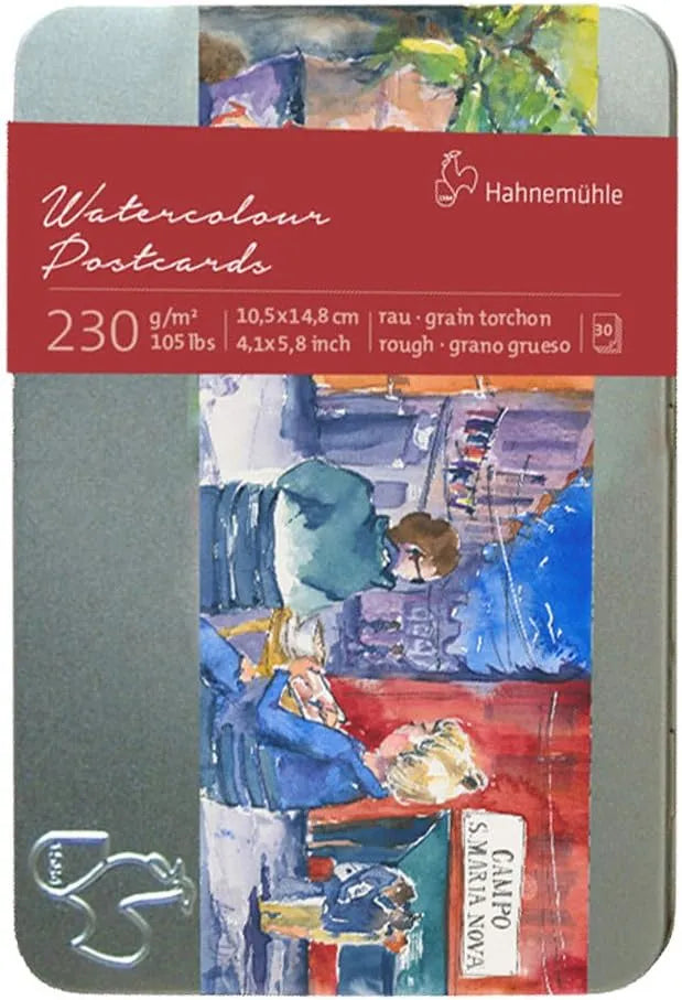 PAPEL HAHNEMÜHLE ACUARELA EN CAJA METALICA 230GR 10X15CM C30HJS 20659