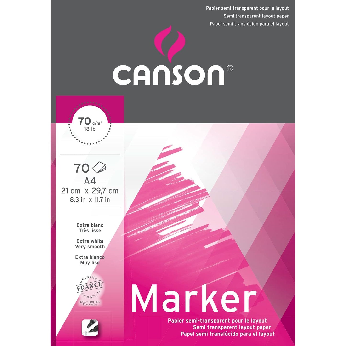 BLOCK CANSON MARKER LAYOUT A4 29.7X42 70HJ 70G 61966