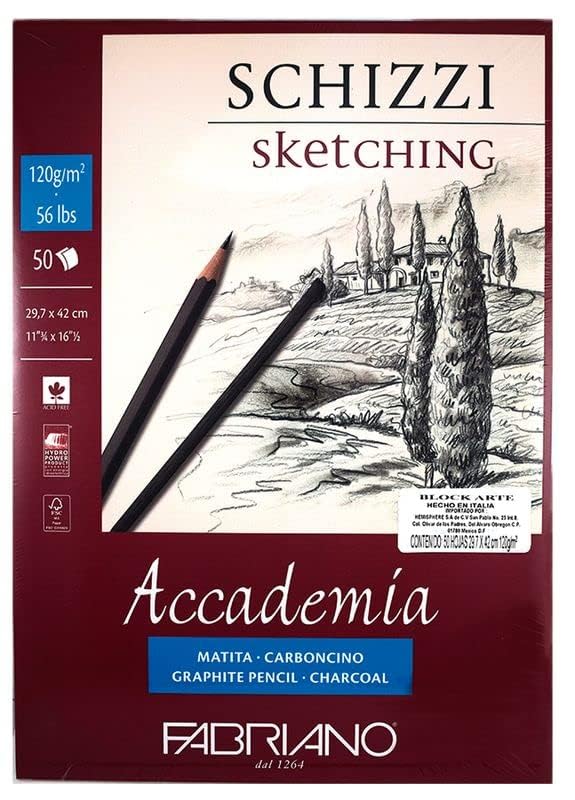 BLOCK FABRIANO ACADEMIA SKETCH 50H 29.7X42CM G120 558942