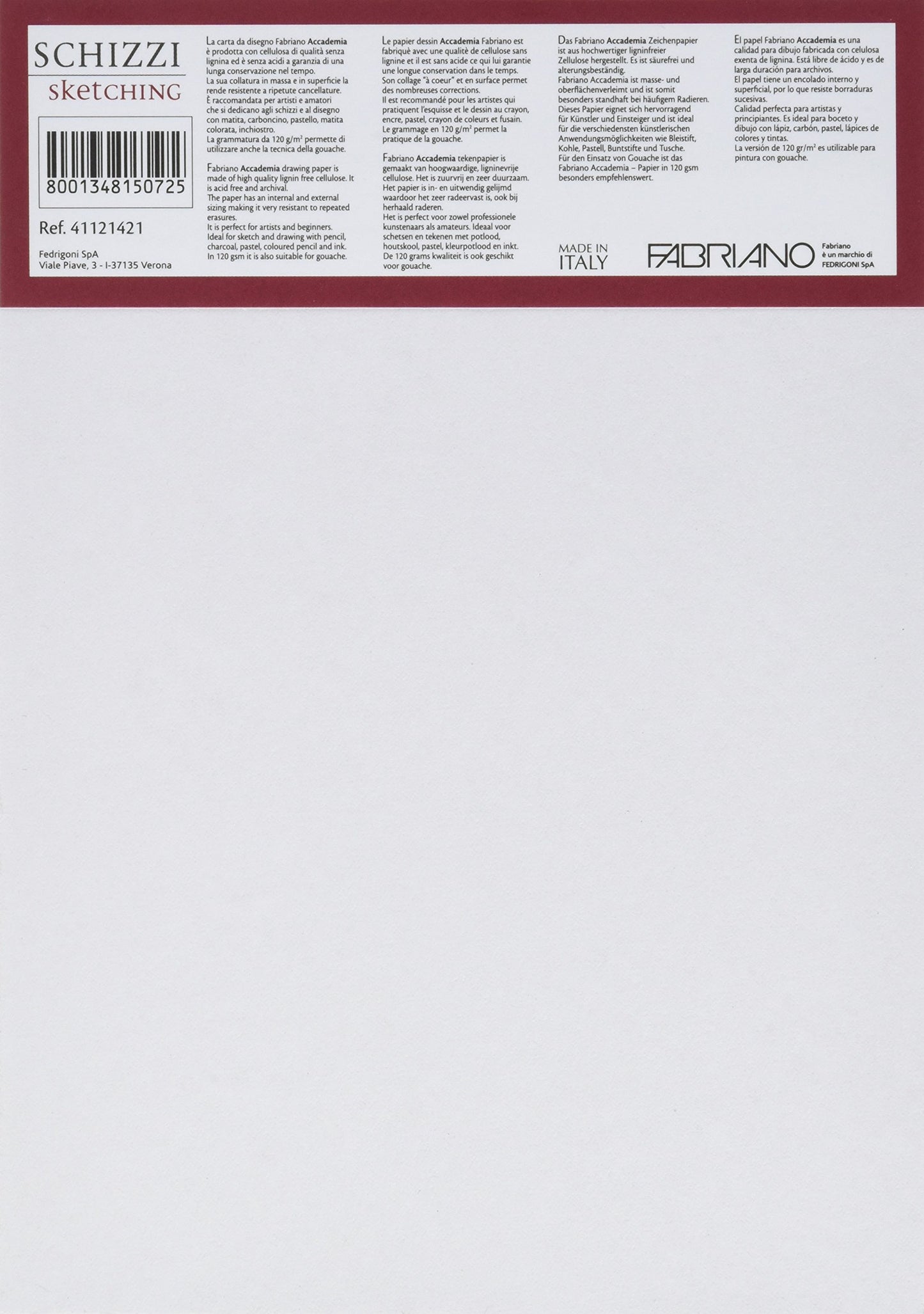 BLOCK FABRIANO ACADEMIA SHIZZI SKETCHING 50H 14.8X21CM G120 558421