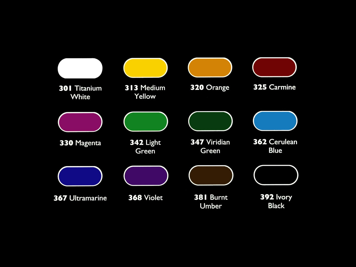 PINTURA VITRAL OBERTONE SET 12 TUBOS 12mL PREMIUM QUALITY 972812