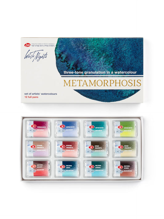 ACUARELAS WHITE NIGHTS EDIC. METAMORFOSIS 12 PASTILLAS EN CAJA DE CARTÓN 350001