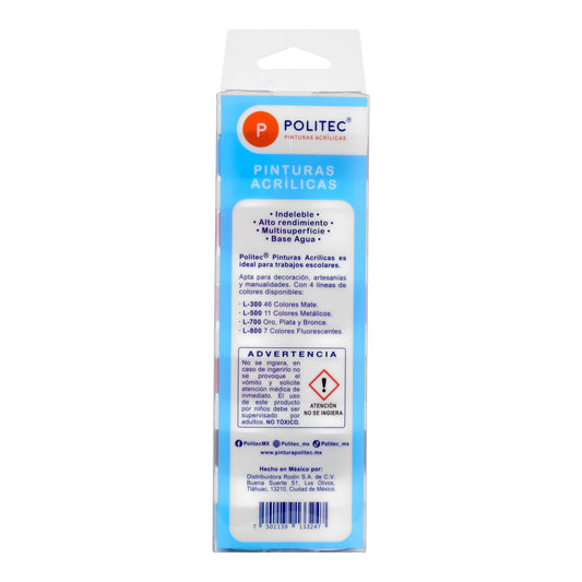 PINTURA POLITEC PASTEL ESTUCHE X 12 10ML PINCEL 30984