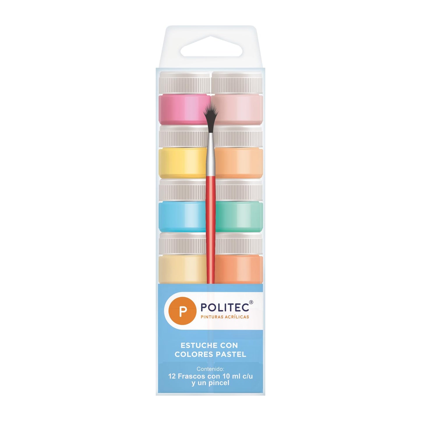 PINTURA POLITEC PASTEL ESTUCHE X 12 10ML PINCEL 30984