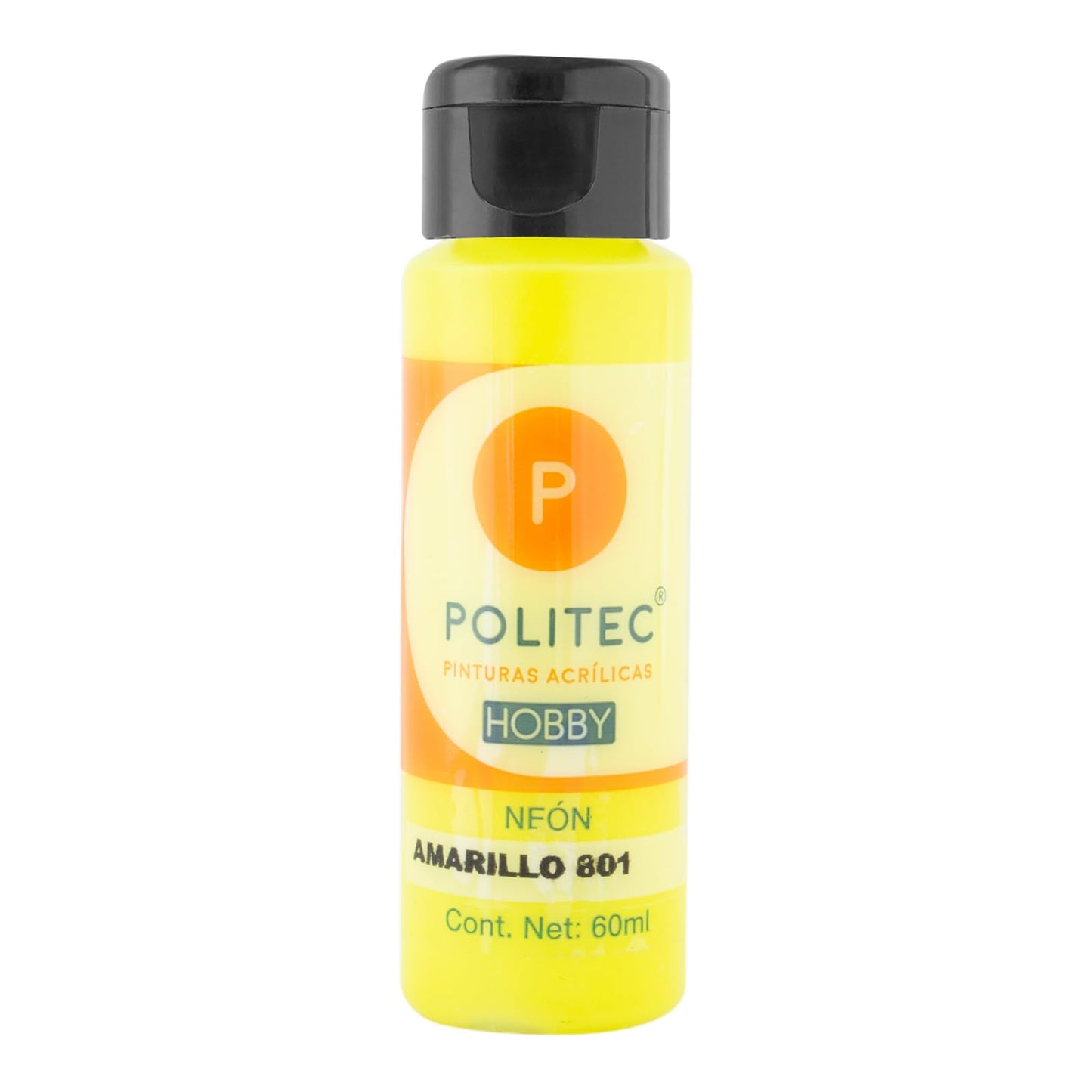 PINTURA POLITEC HOBBY METALICO Y FLOURESCENTE C6 DE 60ML 30892