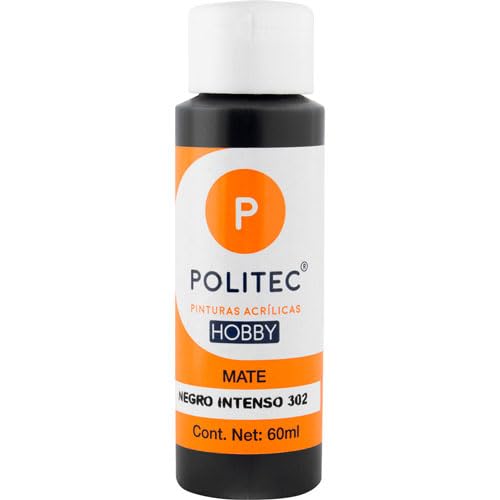 PINTURA POLITEC HOBBY MATE 60 ML NEGRO INTENSO #302 22021