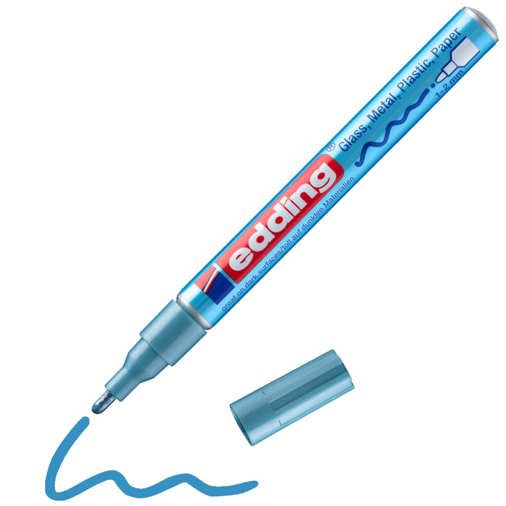 MARCADOR EDDING PERM. TINTA ESPECIAL 1-2MM AZUL MET 61-E-751-70