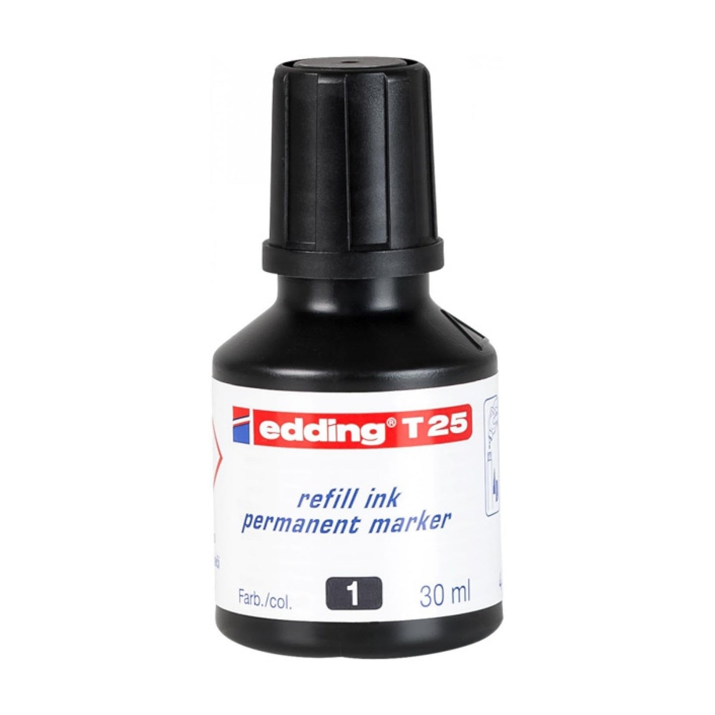 TINTA EDDING RECARGA MARCADOR PERMANENTE 30ML POR GOTEO NEGRO 61-E-T25-01