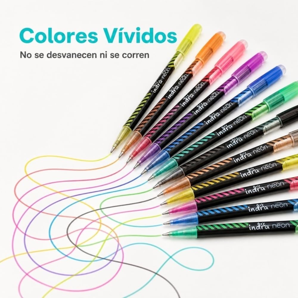 PLUMAS DE GEL PUNTA 1MM X 48 IND-0076