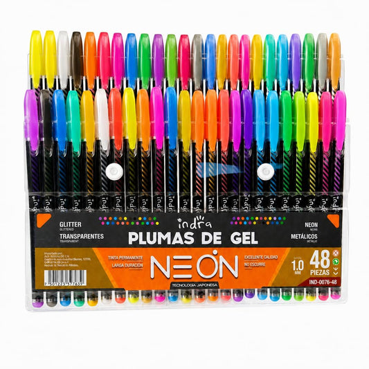 PLUMAS DE GEL PUNTA 1MM X 48 IND-0076