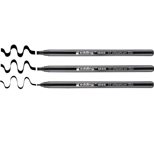 ROTULADORES EDDING CALIGRAFIA PUNTA 2, 3.5 Y 5MM X3 NEGRO 61-E-1255/3-01