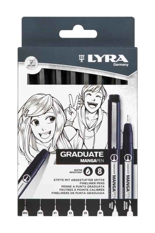 ESTILOGRAFOS LYRA GRADUATE MANGA X 8 TINTA NEGRA 76087
