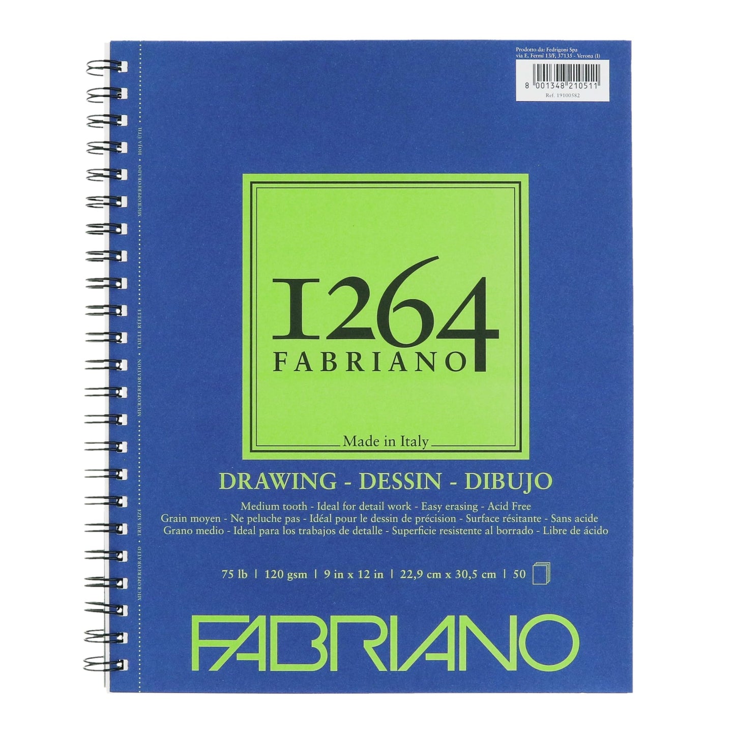 BLOCK FABRIANO 1264 DRAWING ESPIRAL 50H 9X12 G 120 557582