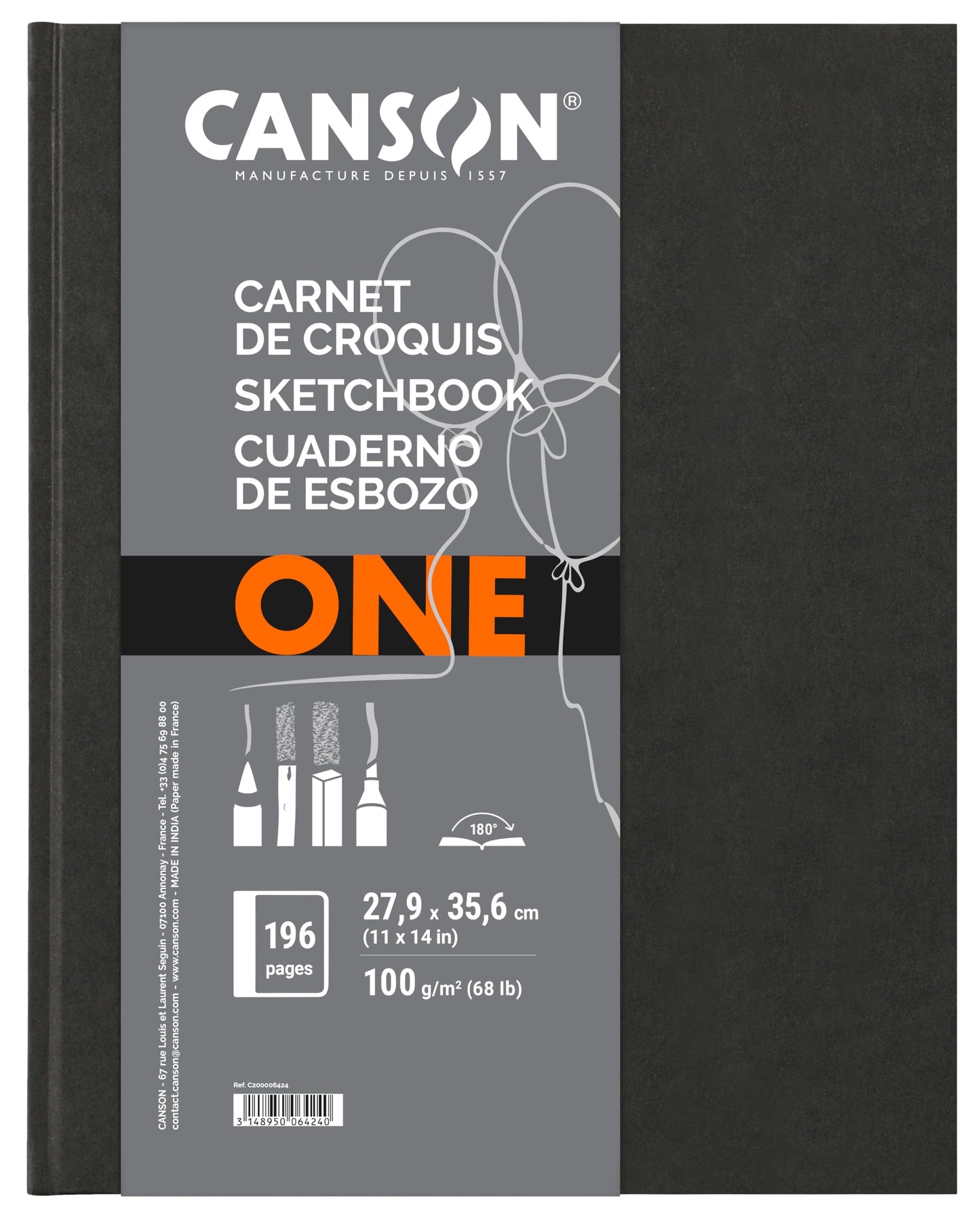 LIBRO CANSON ART BOOK ONE COSIDO 27.9X35.6CM 98HJ 100G 57535