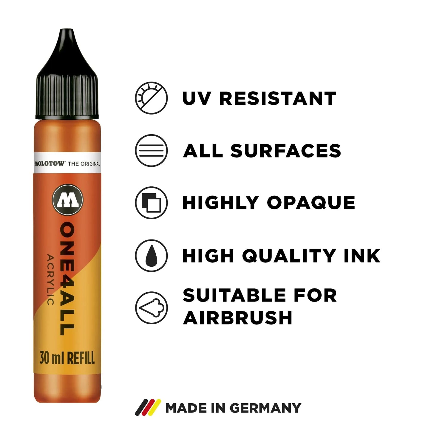 PINTURA ACRILICA PARA REFILL MOLOTOW 30 ML SIGNAL BLACK 20399