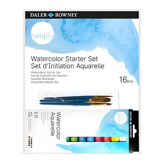 ACUARELAS SIMPLY 16PC STARTER SET LIENZO Y PINCELES 66427