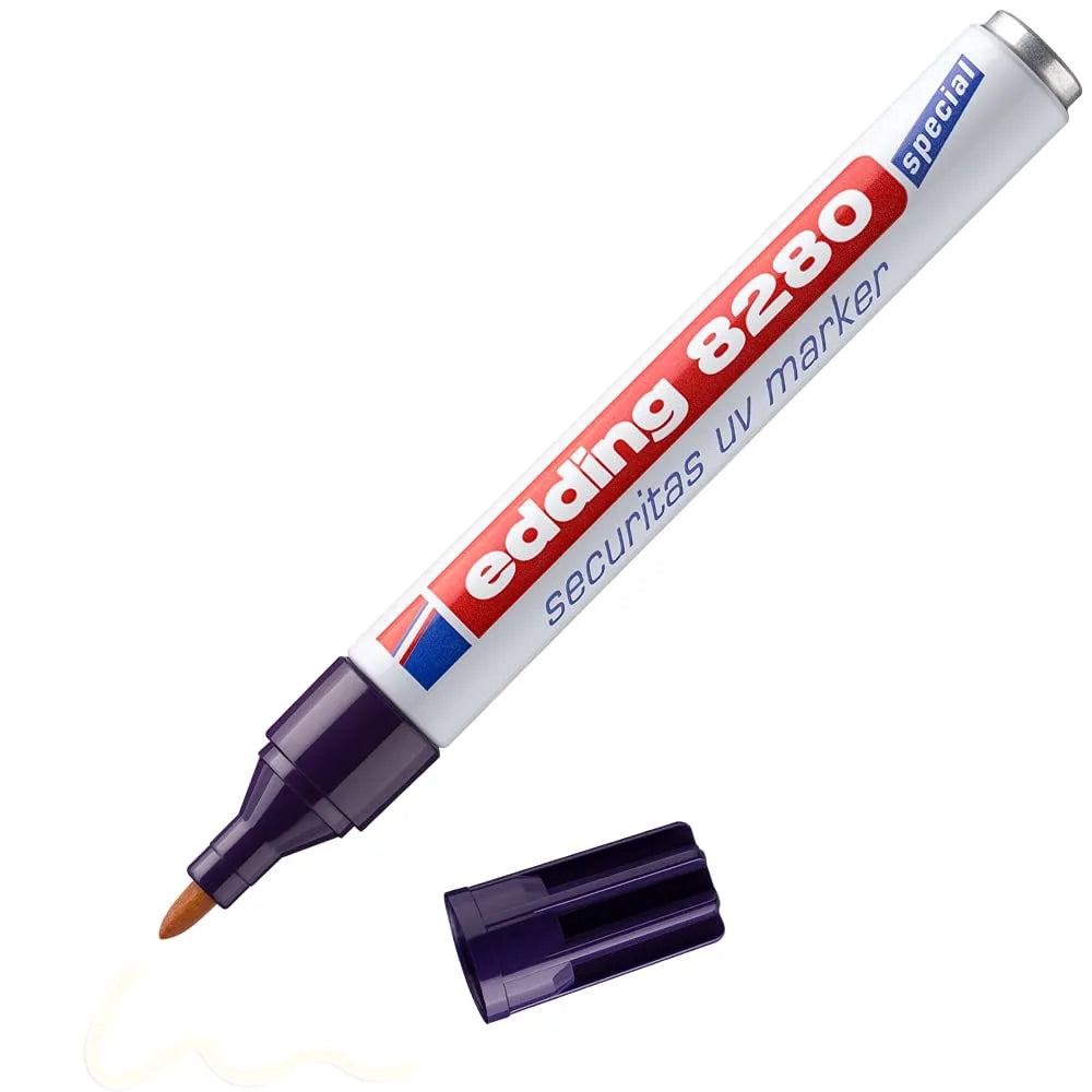 MARCADOR EDDING ESPECIAL SEGURIDAD UV 1.5-3MM ALUM. TINTA PERM. INVISIBLE 61-E-8280