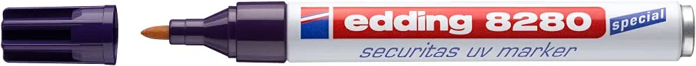 MARCADOR EDDING ESPECIAL SEGURIDAD UV 1.5-3MM ALUM. TINTA PERM. INVISIBLE 61-E-8280