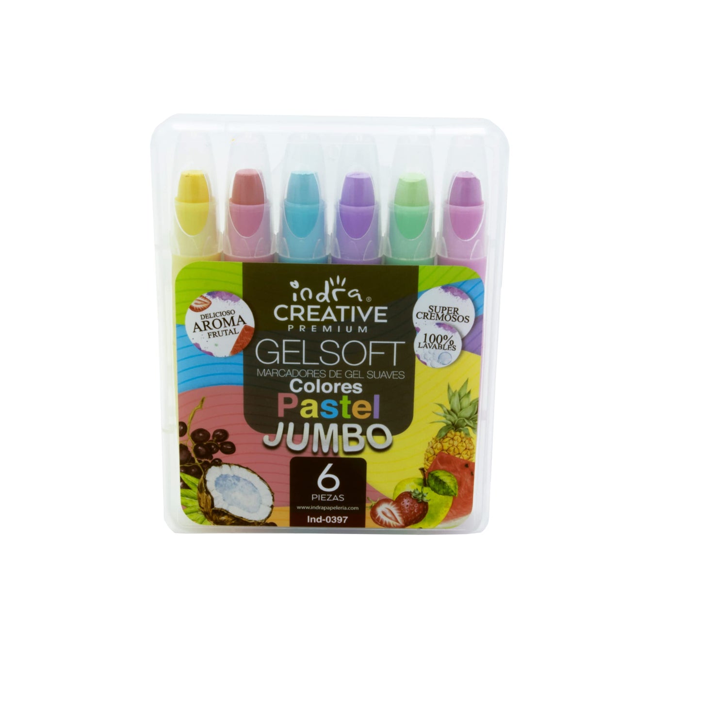 MARCADORES INDRA DE GEL PASTEL X 6  IND-0397