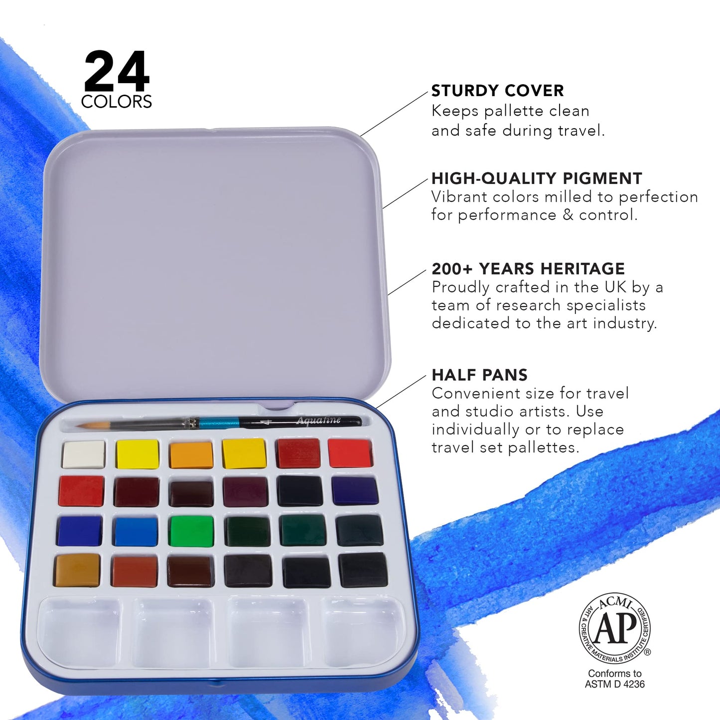 ACUARELA AQUAFINE MINI TRAVEL EST. MET. DE VIAJE CON 24 PASTILLAS 58325