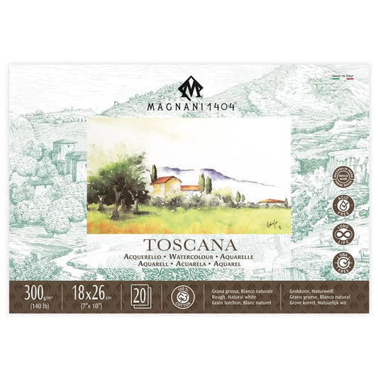 BLOCK MAGNANI ACUARELA TOSCANA ROUGH 18X26CM 300G 20H 100% ALG. 571331