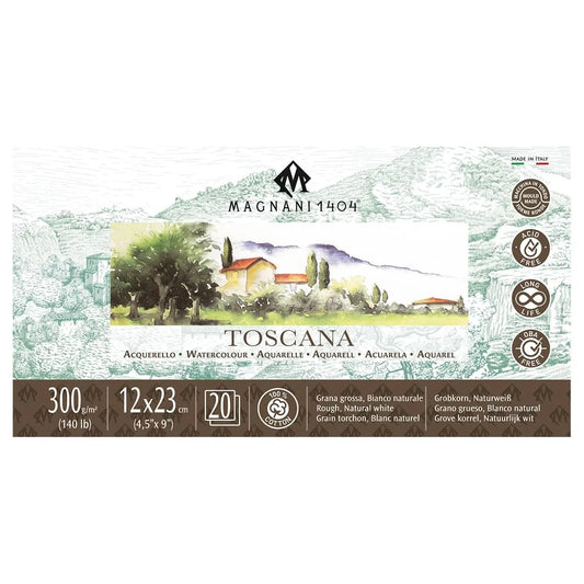 BLOCK MAGNANI ACUARELA TOSCANA ROUGH 12X23cm 300g 20H 100% alg. 571330