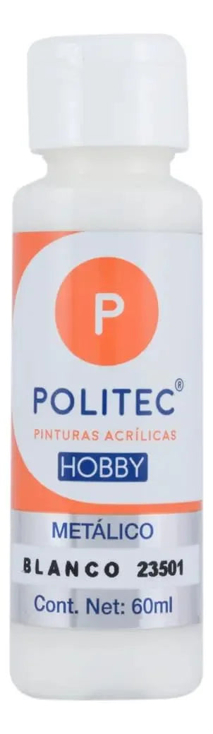 PINTURA POLITEC HOBBY METALICO 60 ML BLANCO #501 20122