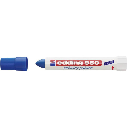 MARCADOR EDDING PASTA OPACA INDUSTRIAL PLÁSTICO P.CONICA 3-6MM AZUL 61-E-950-03