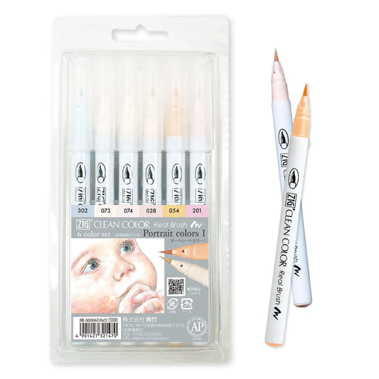 MARCADORES KURETAKE CLEAN COLOR SET PORTRAIT COLOR I C6 PUNTA PINCEL RB-6000AT6VD 740064