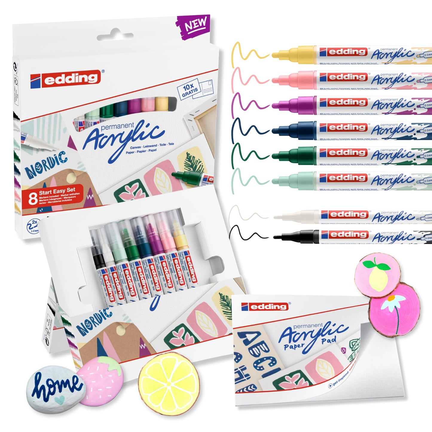 MARCADORES EEDING ACRYLIC STARTER X 8 NORDIC 61-E-SES8N