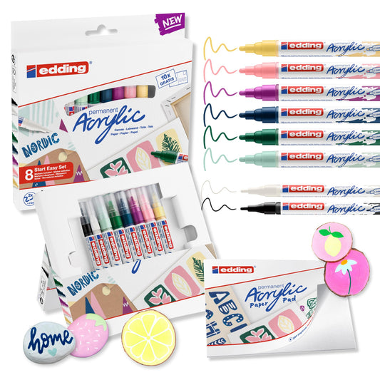 MARCADORES EEDING ACRYLIC STARTER X 8 NORDIC 61-E-SES8N