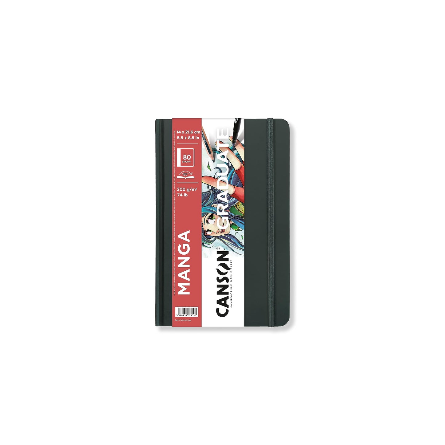 BLOCK CANSON GRADUATE MANGA 14X21.6CM.200GR. 80HJ PAPEL BCO. LISO Y GRUESO 73721