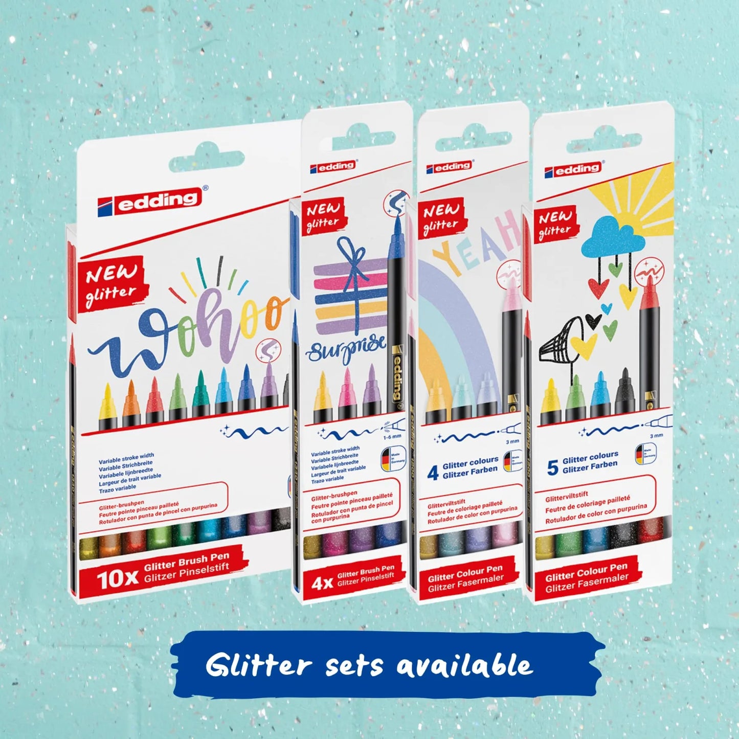 ROTULADOR EDDING BRUSHPEN P.PINCEL FLEX X 10 GLITTER 61-E-134010-GLI