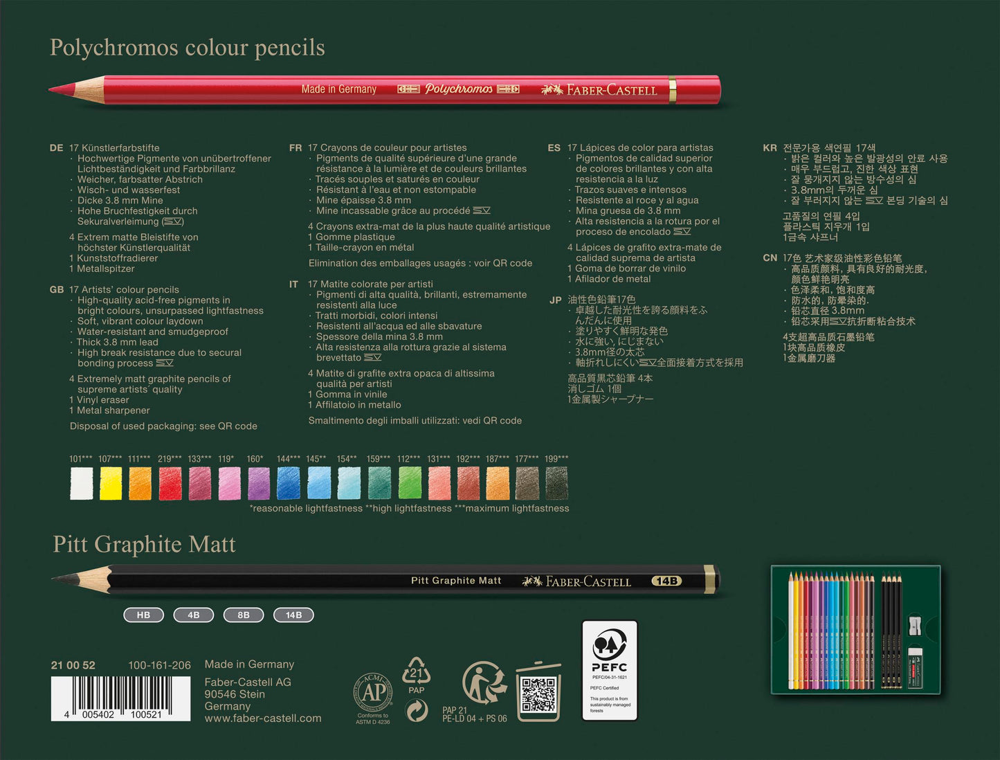 Lapiz Colores FC Potychromos y Pitt Graphite Matt set Edltion x 30 210052