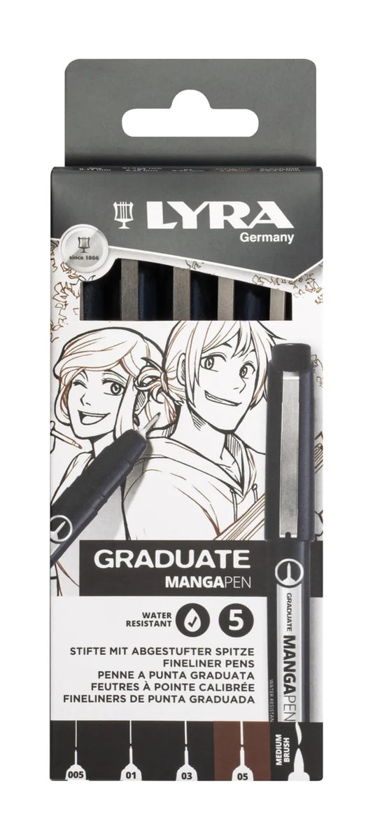 ESTILOGRAFOS LYRA GRADUATE MANGA X 5 TINTA NEGRA 76086