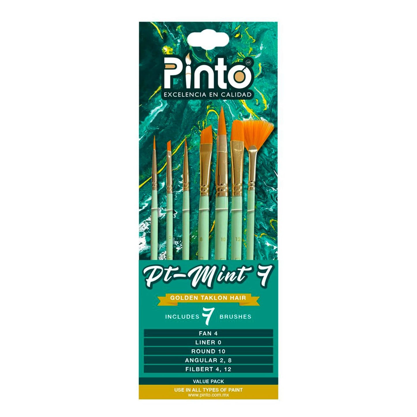PINCEL PINTO SET PT-MINT 7 TAKLON DORADO 330028
