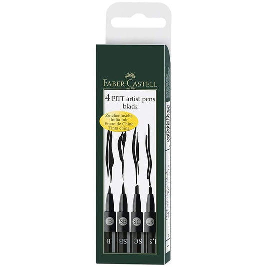 Marcador FC Pitt Artist Pen (B,SB, SC 1.5) x 4 negro 167139