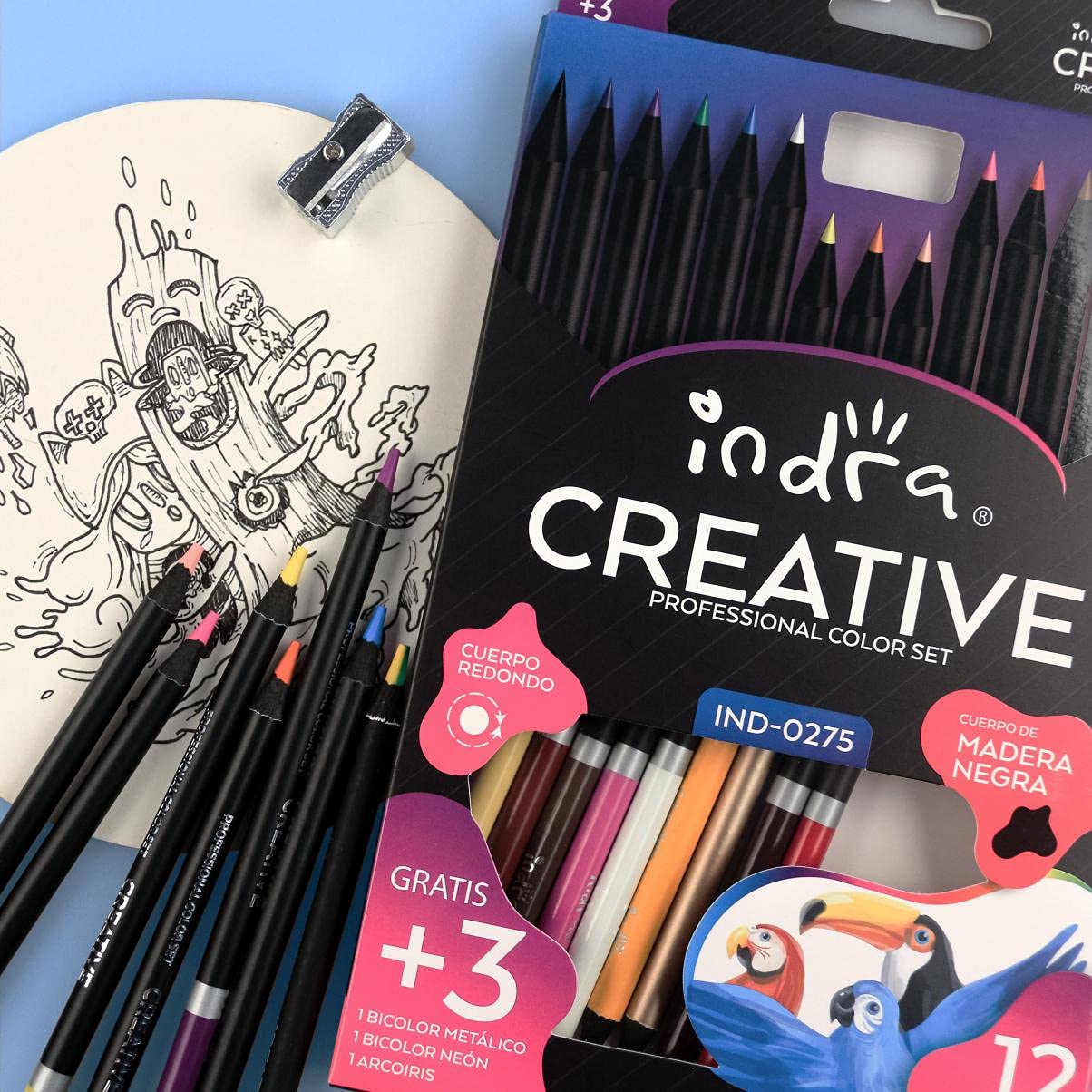 LAPIZ DE COLORES INDRA PROFESIONALES CREATIVE SET 123 IND-0275